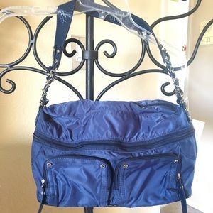 NWT Benetton Blue Nylon Shoulder Bag